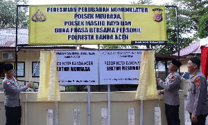 Wakapolda Aceh Resmikan Dua Polsek Baru Pasca Perubahan Nomenklatur jajaran Polresta
