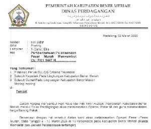 Pemkab Bener Meriah Gelar Pasar Murah di 10 Kecamatan, 4&ndash;13 Maret 2026