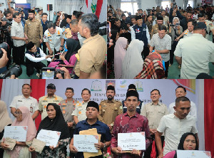 &lrm;Wagub Fadhlullah Bersama Mendagri dan Mensos Serahkan Bantuan untuk Korban Bencana Aceh Timur