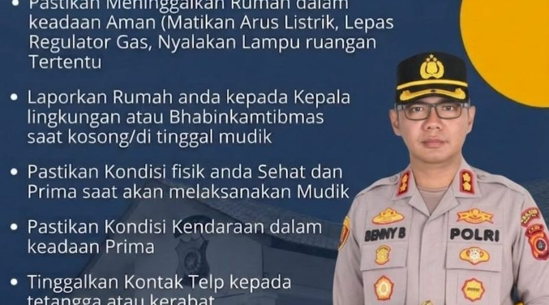 Mudik Lebaran Lebih Aman dan Nyaman, Ini Tips dari Kapolres Nagan Raya