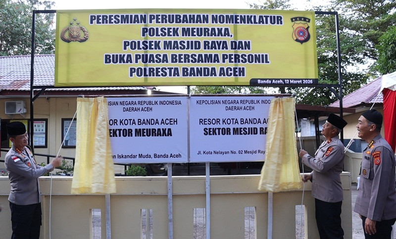 Wakapolda Aceh Resmikan Dua Polsek Baru Pasca Perubahan Nomenklatur jajaran Polresta