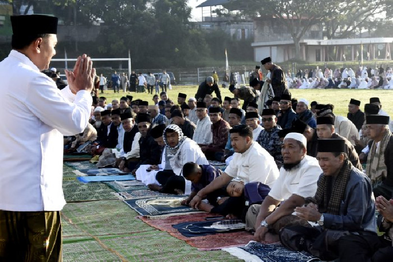 Wabup Aceh Tengah Salat Id di Musara Alun, Ungkap Pesan Haru Pascabencana