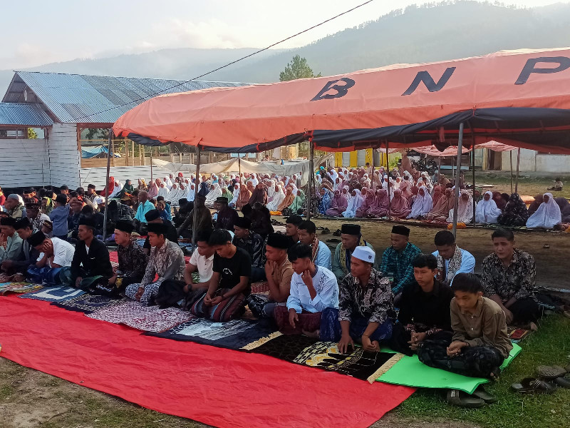 Warga Linge Masih Mengungsi di Tenda, Huntara Belum Rampung Jelang Idulfitri