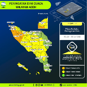 BMKG Ingatkan Cuaca Ekstrem di Aceh, Hujan Lebat Bisa Meluas