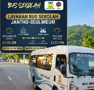 Bus Sekolah Gratis Mulai Beroperasi di Aceh Besar, Layani Rute Jantho-Seulimuem