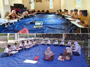 6 Bulan Pascabencana, Pelajar di Linge Aceh Tengah Masih Belajar di Kantor Desa