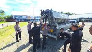 Kesiapsiagaan Pengendalian Massa, Polres Aceh Barat Latihan Penggunaan Security Barrel