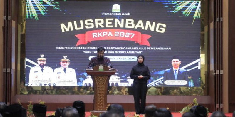 Buka Musrenbang Aceh 2027, Mualem Sebut Pemulihan Pascabencana Butuh Bantuan Pemerintah Pusat