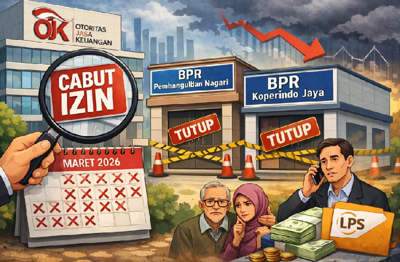 Dua Bank Ditutup OJK Sepanjang Maret 2026, Ini Daftarnya