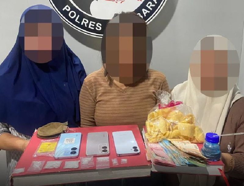 Tiga Perempuan Diamankan Polres Aceh Barat, Sabu 17,04 Gram Berhasil Disita