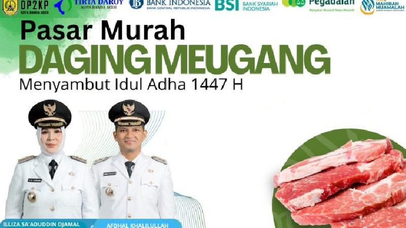 DP2KP Banda Aceh dan Mitra Gelar Pasar Murah Daging Meugang