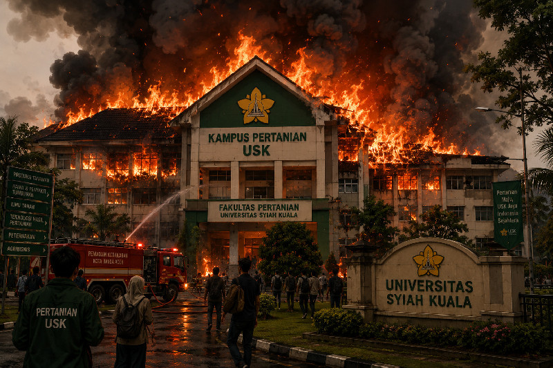 Jejak Kejanggalan Pembakaran Kampus Pertanian USK