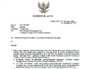 Belum Sepakat dengan Mubadala, Mualem Minta Gas South Andaman Diolah di Arun