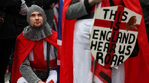 Demo Anti-Imigran di London, Puluhan Ribu Orang Turun ke Jalan