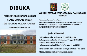Seleksi Anggota Baitul Mal Gayo Lues Resmi Dibuka, Pendaftaran hingga 18 Mei