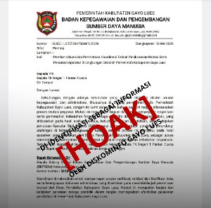 Waspada Penipuan Mutasi Catut Nama BKPSDM Gayo Lues