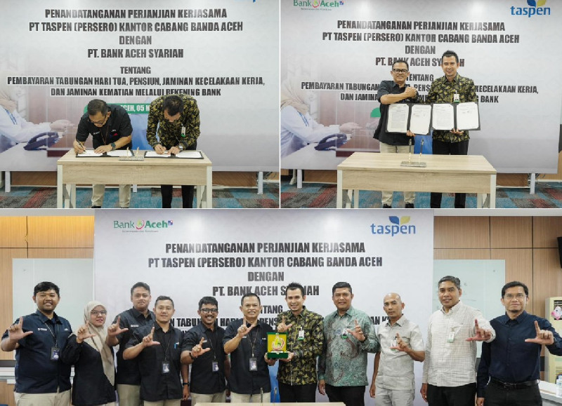 Bank Aceh Syariah dan PT Taspen Perkuat Sinergi Layanan Pembayaran Pensiun