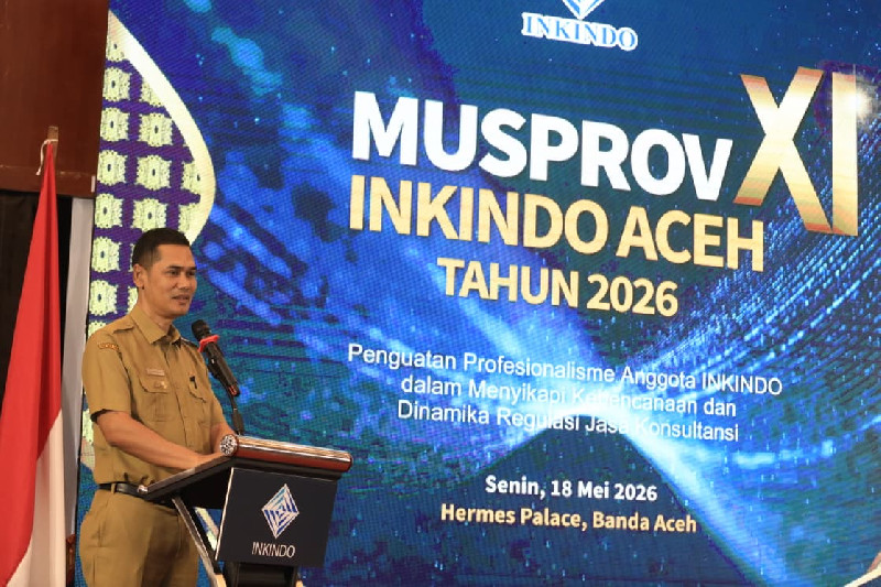 Musprov INKINDO Aceh, Sekda Tekankan Infrastruktur Tangguh Hadapi Bencana