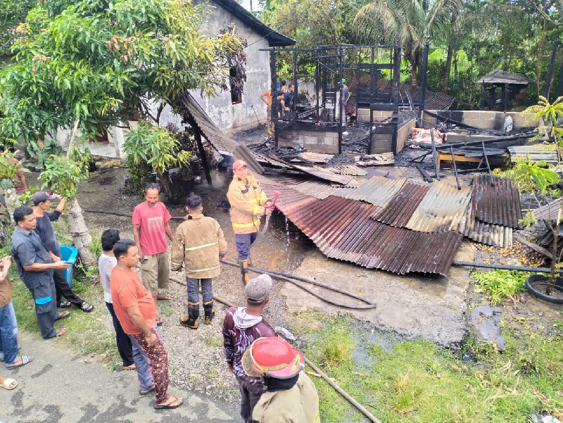 Rumah Semi Permanen di Indrapuri Ludes Terbakar, BPBD Pastikan Nihil Korban Jiwa