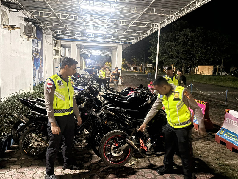 16 Sepeda Motor Berknalpot Brong Diamankan di Kawasan Kantor Bupati Aceh Utara
