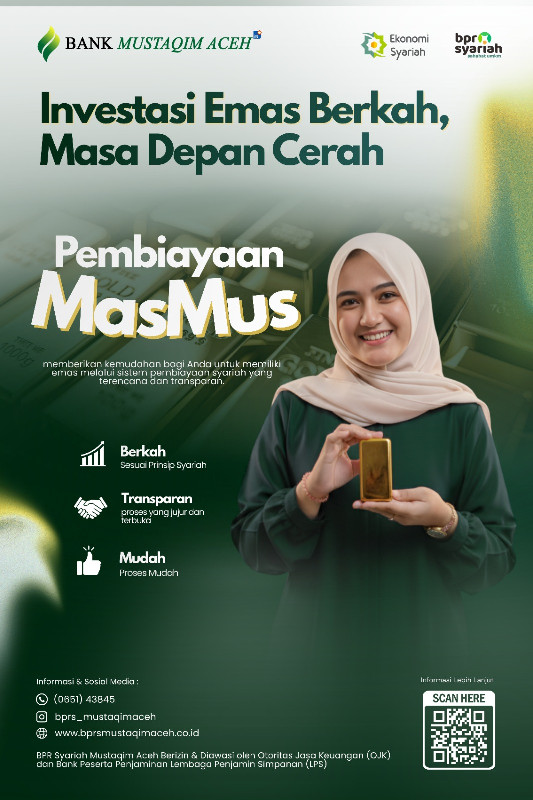 Bank Mustaqim Aceh Siapkan CILEM, Produk Cicilan Emas untuk Masyarakat