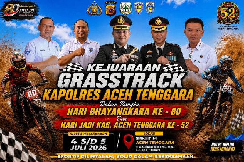 Kejuaraan Grasstrack Kapolres Aceh Tenggara 2026 Digelar 4-5 Juli, Segera Daftar
