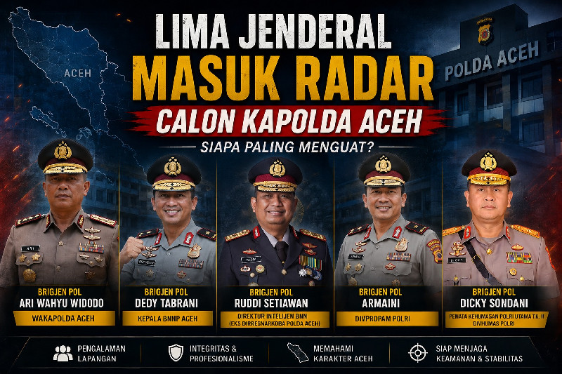 Lima Jenderal Masuk Radar Calon Kapolda Aceh, Siapa Paling Menguat?