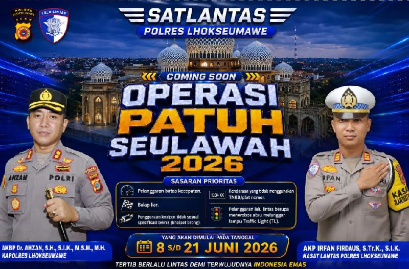 Operasi Patuh Seulawah 2026 Segera Digelar, Polres Lhokseumawe Fokus Lima Pelanggaran Prioritas