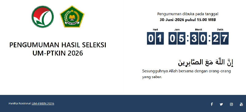 Peserta UM-PTKIN 2026 Tembus 111.353, Pengumuman Hasil Resmi 30 Juni Pukul 15.00 WIB