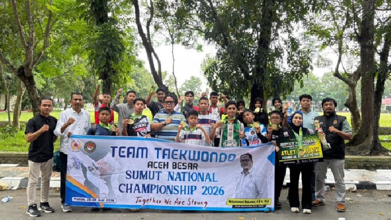 Taekwondo Aceh Besar Raih 17 Medali di Sumut National Taekwondo Championship 2026