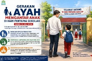 Aceh Jaya Terapkan Gerakan Ayah Mengantar Anak pada Hari Pertama Masuk Sekolah