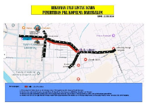 Ada Penertiban PKL, Arus Lalu Lintas di Sekitar USK Banda Aceh Dialihkan