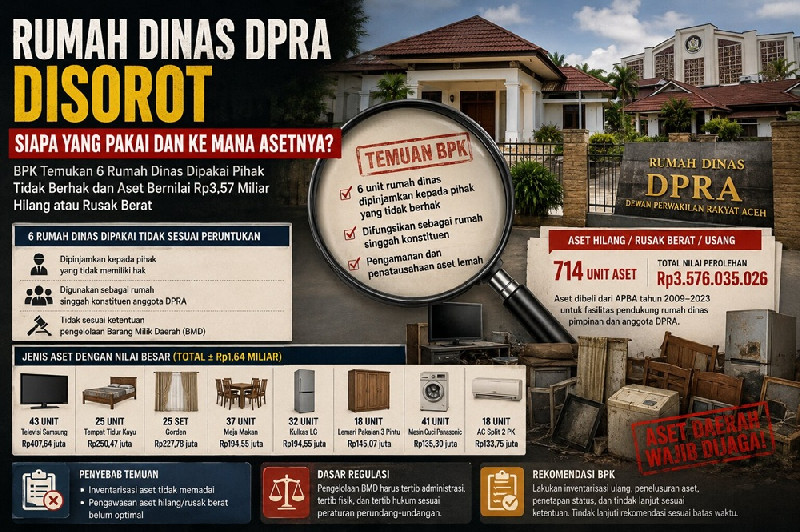 Rumah Dinas DPRA Disorot, Siapa yang Pakai dan ke Mana Asetnya?