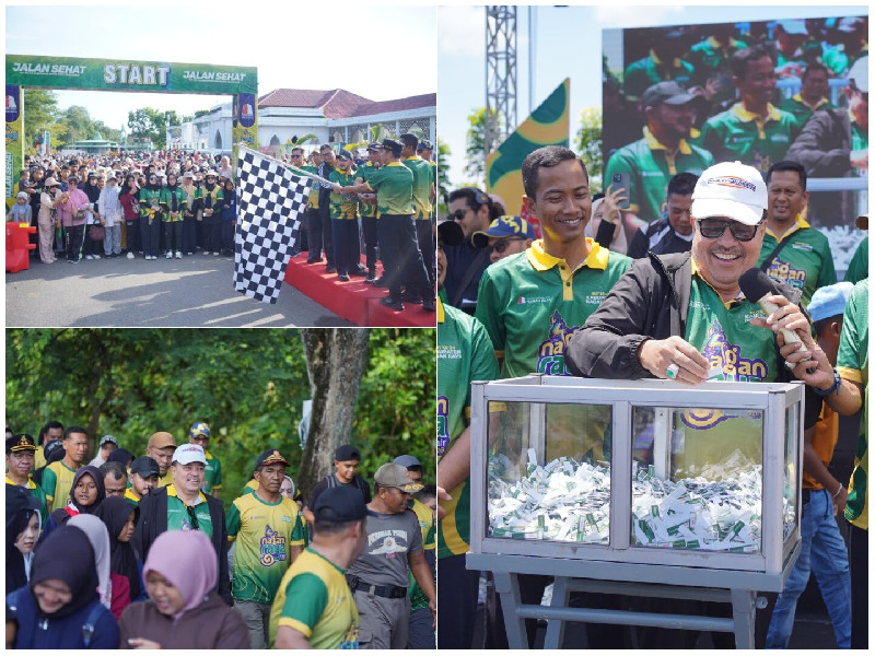 Ribuan Warga Meriahkan Jalan Sehat HUT Nagan Raya, Siswi MIN 1 Menang Hadiah Umrah