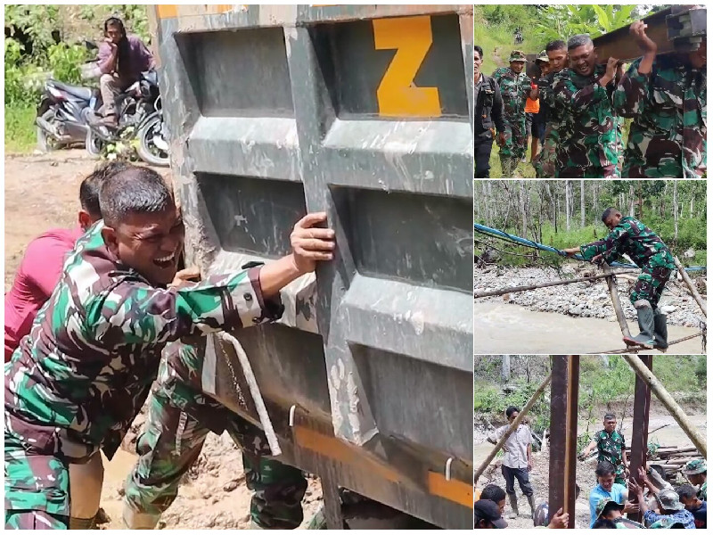 Menembus Medan Ekstrem, TNI Pikul Material Jembatan Demi Warga Pedalaman Gayo Lues