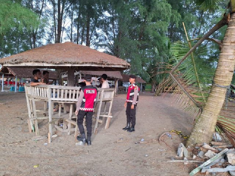 Polres Aceh Barat Patroli di Lokasi Wisata, Pastikan Libur Akhir Pekan Aman Nyaman