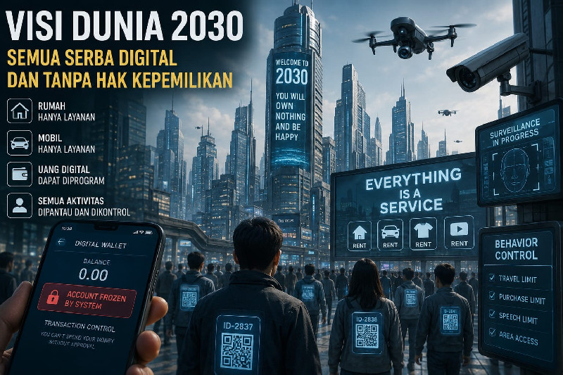 Visi Dunia 2030: Semua Serba Digital dan Tanpa Hak Kepemilikan
