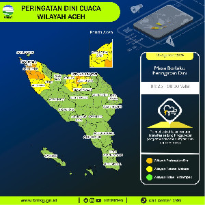 BMKG Peringatkan Hujan Lebat dan Angin Kencang di Sejumlah Wilayah Aceh