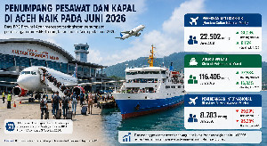 Penumpang Pesawat dan Kapal di Aceh Naik Tajam Juni 2026, Ini Data BPS