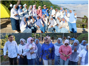 Saat Kak Ana Nikmati Panorama Negeri Atas Awan di Kilonam Geumpang Pidie