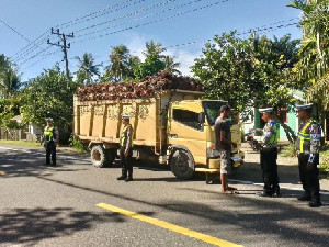 10 Sopir Angkutan Sawit Ditegur Satlantas Polres Aceh Barat