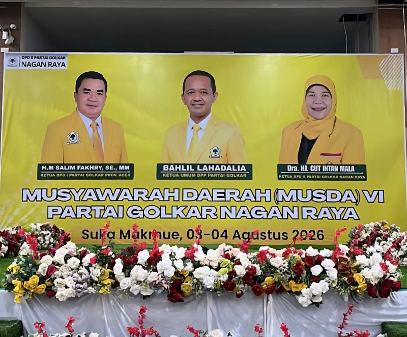 Nahkodai Golkar Nagan Raya, TRK Pasang Target 8 Kursi DPRK pada Pileg 2029