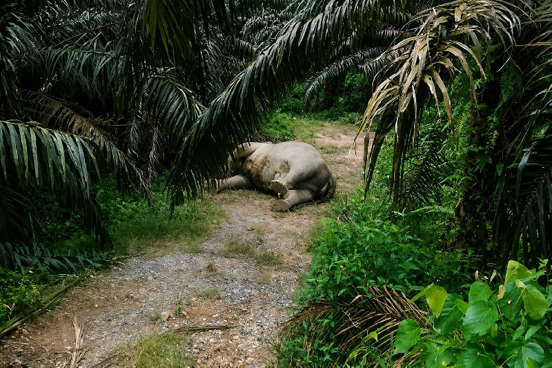 Gajah Sumatra Ditemukan Mati di Perkebunan Sawit Aceh Tamiang