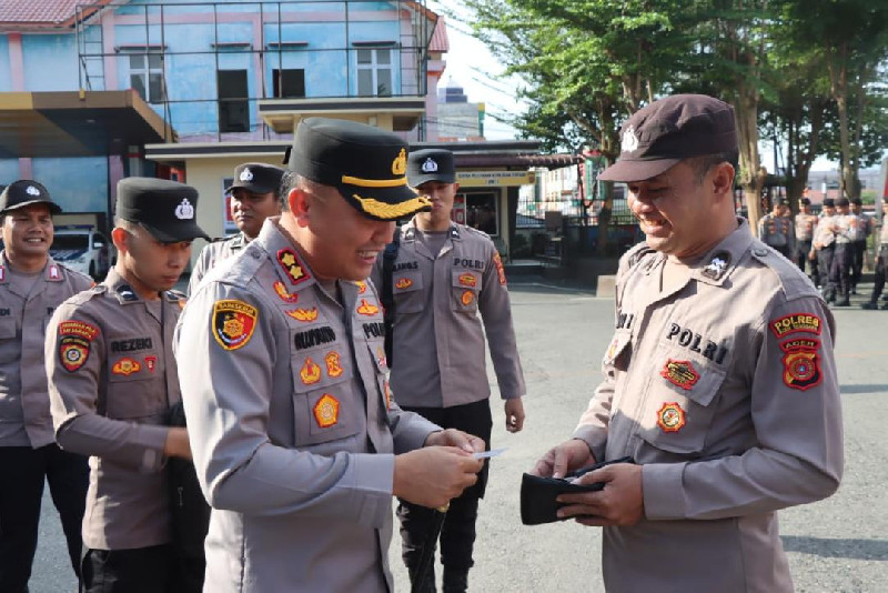 Kapolres Aceh Tenggara Pimpin Gaktibplin, Personel Dicek Satu Per Satu