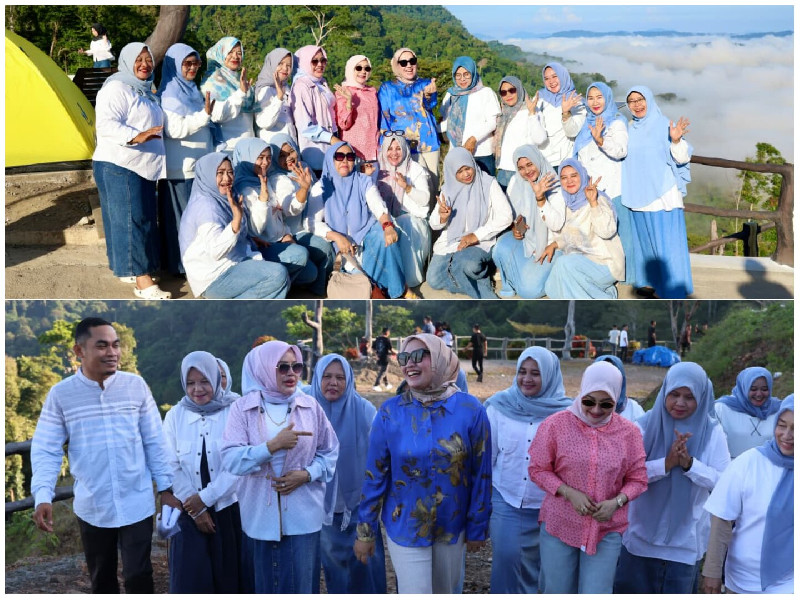 Saat Kak Ana Nikmati Panorama Negeri Atas Awan di Kilonam Geumpang Pidie
