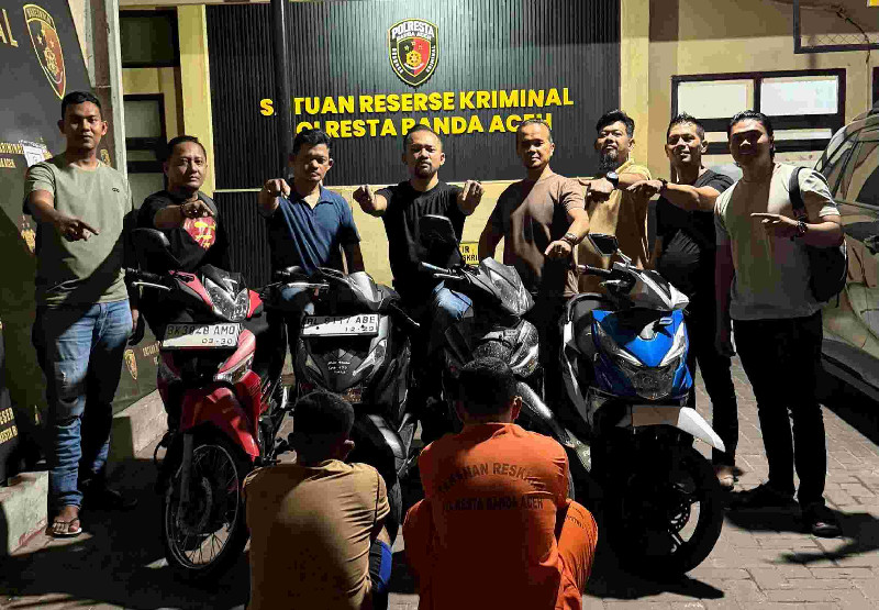 Tiga Pelaku Curanmor Diringkus di Banda Aceh, Motor Curian Dijual Rp11 Juta
