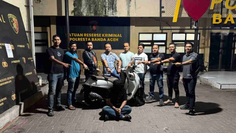 Polresta Banda Aceh Tangkap Pria Terkait Dugaan Penggelapan Motor Milik TNI