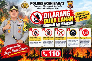 Cegah Karhutla, Polres Aceh Barat Ingatkan Warga Tak Buka Lahan dengan Membakar
