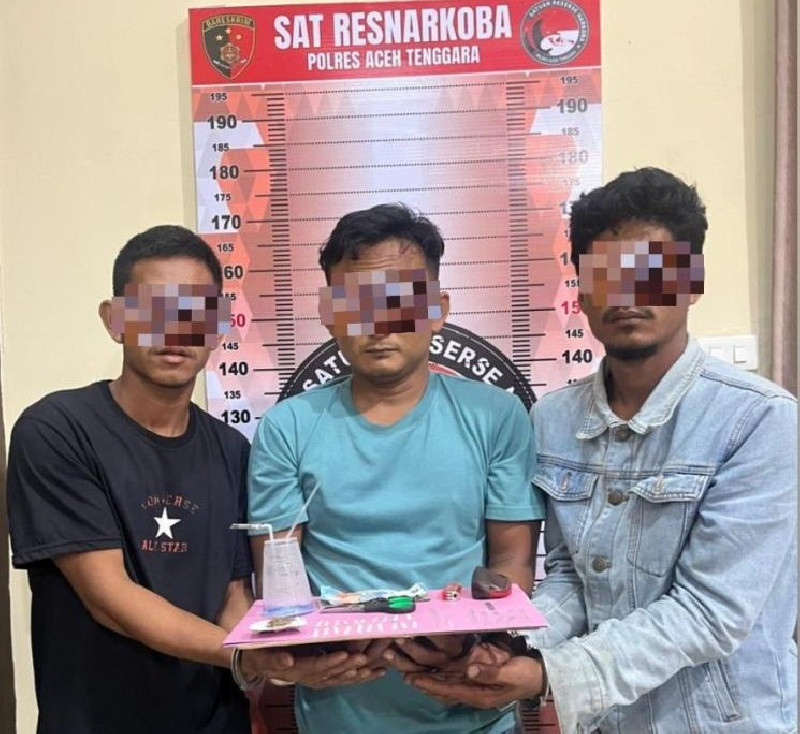 Polres Aceh Tenggara Tangkap Tiga Pria, Sita 20 Paket Sabu dan Satu Paket Ganja