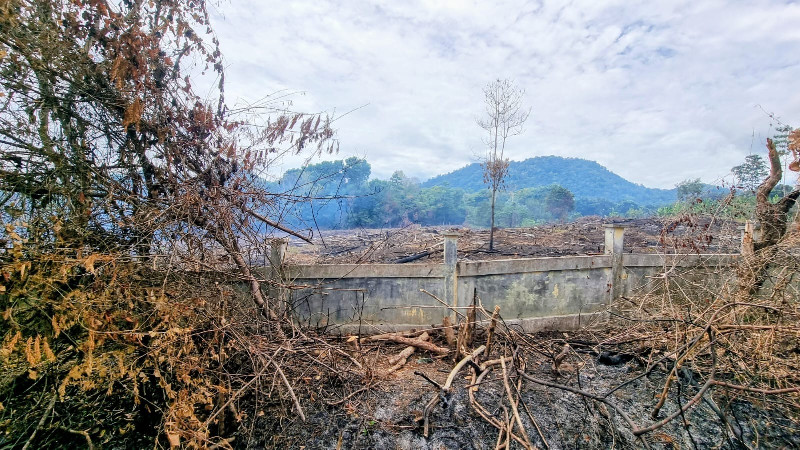 Kebakaran Lahan di Seulawah Scout Camp Ganggu Pengguna Jalan Nasional Banda Aceh-Medan